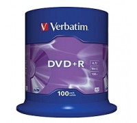Verbatim и DVD+R 4.7Gb 16-х, 100шт, Cake Box (43551)