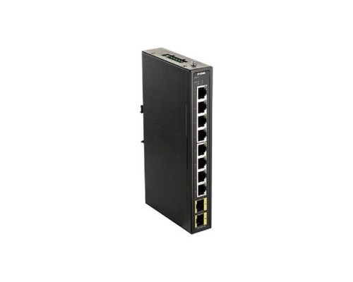 D-Link DIS-100G-10S/A2A Промышленный неуправляемый коммутатор с 8 портами 10/100/1000Base-T и 2 портами 1000Base-X SFP