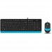 + мышь A4Tech Fstyler F1010 клав:черный/синий мышь:черный/синий USB Multimedia 1147546