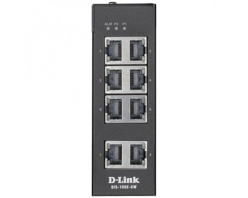 D-Link DIS-100G-8W/A1A Промышленный неуправляемый коммутатор с 8 портами 10/100/1000Base-T
