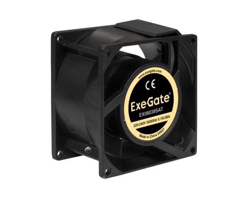 Exegate EX289002RUS Вентилятор 220В ExeGate EX08038SAT (80x80x38 мм, Sleeve bearing (подшипник скольжения), клеммы, 2400RPM, 36dBA)