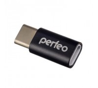 Perfeo adapter micro USB на Type-C c OTG (PF-VI-O005 Black) чёрный PF_A4268