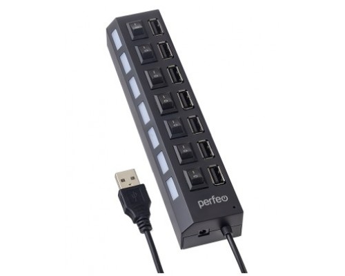 Perfeo USB-HUB 7 Port, (PF-H033 Black) чёрный PF_C3223