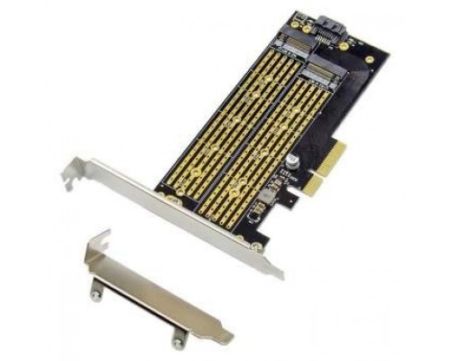 ORIENT C301E, Переходник PCI-Ex4-&gt;NGFF (M.2) M-key PCI-E SSD + SATA-&gt;NGFF (M.2) B-key SSD, тип 2230/2242/2260/2280/22110, SATA кабель и 2 планки крепления в комплекте (31129)
