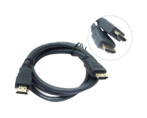 Wize CP-HM-HM-1M Кабель HDMI,1 м, v.2.0, K-Lock, soft cable, 19M/19M, позол.разъемы, экран, темно-серый, пакет
