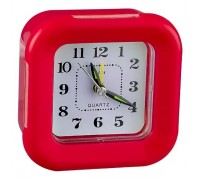 Perfeo Quartz часы-будильник PF-TC-003, квадратные 9,5*9,5 см, подсветка, красные
