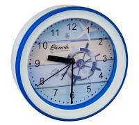 Perfeo Quartz часы-будильник PF-TC-009, круглые диам. 15,3 см, подвес на стену, штурвал