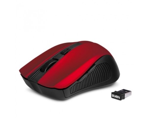 Беспроводная мышь Sven RX-350W красная (5+1кл. 600-1400DPI, SoftTouch, блист)
