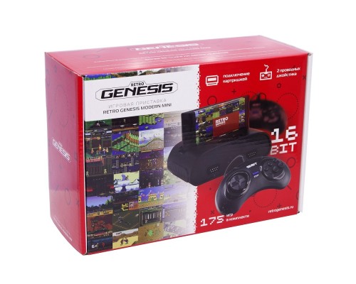SEGA Retro Genesis Modern mini + 175 игр + 2 джойстика + картридж ConSkDn111