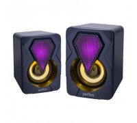 Perfeo колонки SHINE, 2.0, мощность 2х3 Вт, USB, чёрн, Game Design, LED подсветка 7 цв
