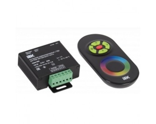 Iek LSC1-RGB-144-RF-20-12-B Контроллер с ПДУ радио RGB 3 канала 12В 4А 144Вт черный