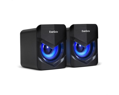 Exegate EX289685RUS Акустическая система 2.0 ExeGate Accord 200 (питание USB, 2х3Вт (6Вт RMS), 60-20000Гц,цвет черный, синяя подсветка)