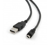 Bion Кабель интерфейсный USB 2.0 AM/miniBM, позолоченные контакты, ферритовые кольца, 1.8м, черный BXP-CCP-USB2-AM5P-018