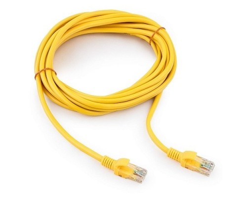 Патч-корд UTP Cablexpert PP12-5M/Y кат.5e, 5м, литой, многожильный (жёлтый)