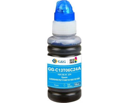 Чернила G&G GG-C13T06C24A №112 голубой 100мл для Epson L6550/6570/11160/15150/15160