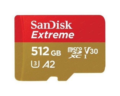 Micro SecureDigital 512Gb Sandisk Class10 SDSQXA1-512G-GN6MA Extreme + adapter