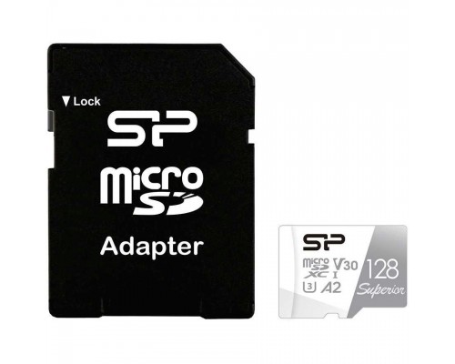 Micro SecureDigital 128GB Silicon Power Class10 SP128GBSTXDA2V20SP Superior + adapter
