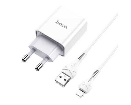 HOCO HC-27947 C81A/ Сетевое ЗУ + Кабель Lightning 1m/ 1 USB/ Выход: 10.5W/ White
