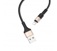 HOCO HC-80183 X26/ USB кабель Lightning/ 1m/ 2A/ Нейлон/ Black&Gold