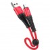 HOCO HC-10550 X38/ USB кабель Micro/ 1m/ 2.4A/ Нейлон/ Red