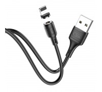 HOCO HC-35522 X52/ USB кабель Lightning/ Магнитный: только зарядка/ 1m/ 2A/ Нейлон/ Black
