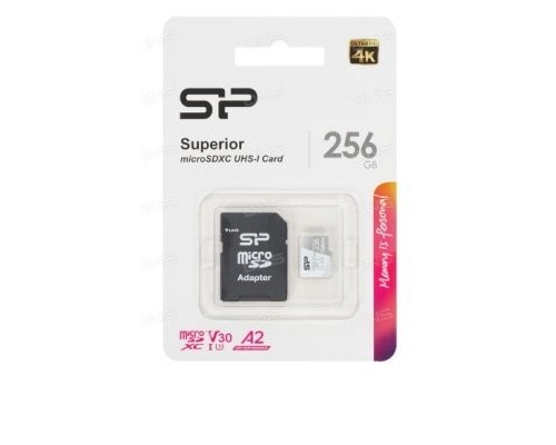 Micro SecureDigital 256GB Silicon Power SP256GBSTXDA2V20SP Superior + adapter Class10