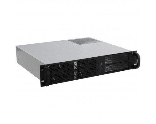 Procase 2U server case,0x5.25+8HDD,черный,без блока питания(PS/2,mini-redundant),глубина 450мм,mATX 9.6x9.6