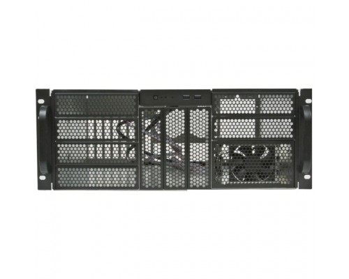 Procase 4U server case,9x5.25+3HDD,черный,без блока питания,глубина 550мм,MB CEB 12x10,5, панель вентиляторов 3*120x25 PWM