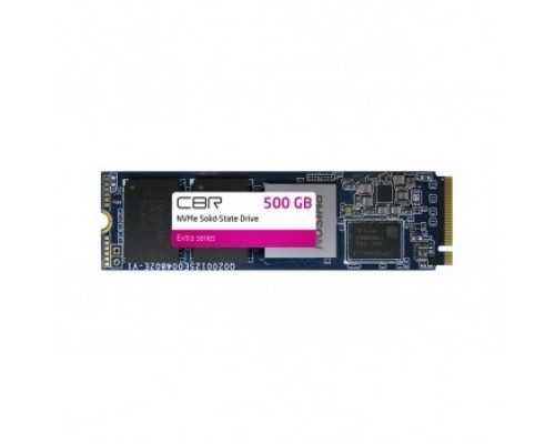 CBR SSD-500GB-M.2-EX22, Внутренний SSD-, серия Extra, 500 GB, M.2 2280, PCIe 4.0 x4, NVMe 1.3, Phison PS5016-E16, 3D TLC NAND, DRAM, R/W speed up to 4650/2400 MB/s, TBW (TB) 500