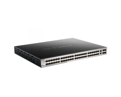 D-Link DGS-3130-54S/B1A PROJ Управляемый L3 стекируемый коммутатор с 48 портами 1000Base-X SFP, 2 портами 10GBase-T и 4 портами 10GBase-X SFP+