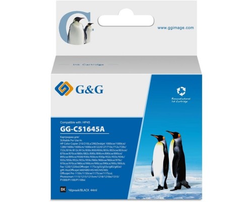 Картридж струйный G&G GG-C51645A черный (44мл) для HP DJ 710c/720c/722c/815c/820cXi/850c/870cXi/880c