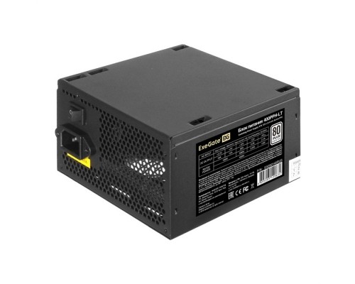 Exegate EX292148RUS-S Блок питания 400W ExeGate 80 PLUS® 400PPH-LT (ATX, APFC, КПД 82% (80 PLUS), 12cm fan, 24pin, (4+4)pin, PCIe, 5xSATA, 3xIDE, RTL, black, кабель 220V с защитой от выдергивания)