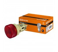 TDM SQ0702-0012 Лампа ENR-22 сигнальная d22 мм красный неон/230В цилиндр