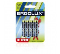 Ergolux Alkaline LR03 BL 3+1(FREE) (LR03 BL3+1, батарейка,1.5В) (4шт. в уп-ке)