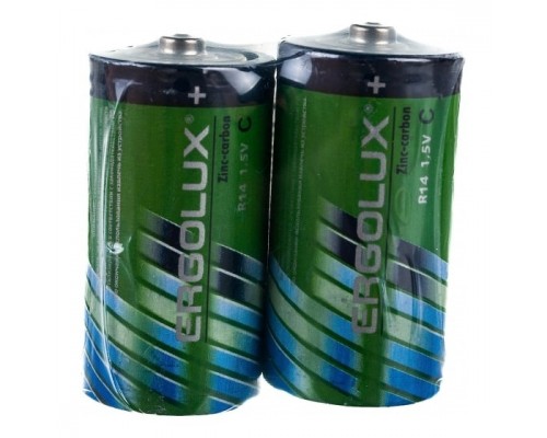 Ergolux R14 SR2 (R14SR2, батарейка,1.5В)(2 шт. в уп-ке)