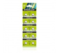 Ergolux AG10 BL-10 (AG10-BP10, LR54 /LR1130 /189 /389 батарейка для часов)(10 шт. в уп-ке)