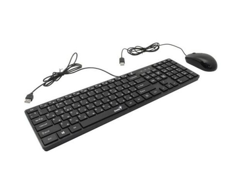 Комплект проводной Genius SlimStar C126 клавиатура+мышь, USB. Цвет: черный (31330007402)