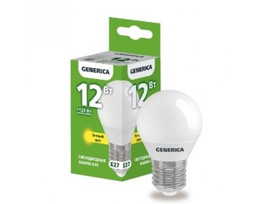 IEK LL-G45-12-230-30-E27-G Лампа LED G45 шар 12Вт 230В 3000К E27 GENERICA