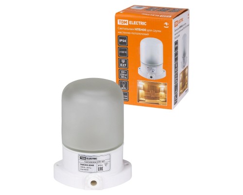 TDM SQ0303-0048 Светильник НПБ400 для сауны настенно-потолочный белый, IP54, 60 Вт, белый,