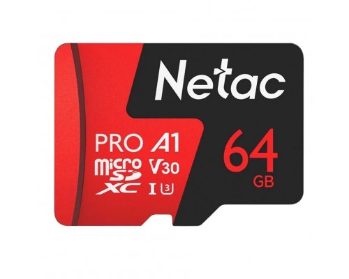 Micro SecureDigital 64GB Netac MicroSD P500 Extreme Pro, Retail version card only NT02P500PRO-064G-S