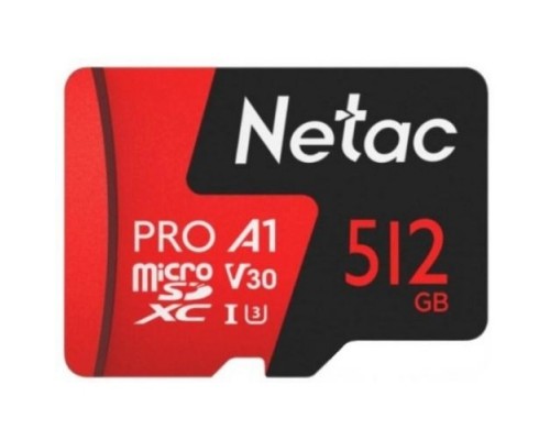 Micro SecureDigital 512GB NeTac P500 Extreme Pro MicroSDXCV30/A1/C10 up to 100MB/s NT02P500PRO-512G-S