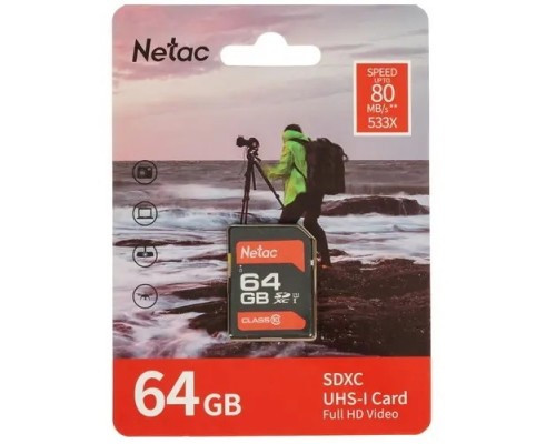 SecureDigital 64GB Netac P600 Standard SD , Retail version (NT02P600STN-064G-R)