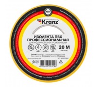 Rexant KR-09-2802 Изолента ПВХ профессиональная, 0,18х19 мм, 20 м, желтая KRANZ