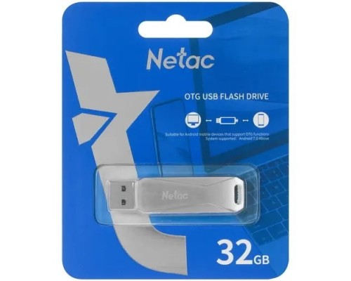 Netac USB Drive 32GB U782C &lt;NT03U782C-032G-30PN&gt;, USB3.0+TypeC, металлическая