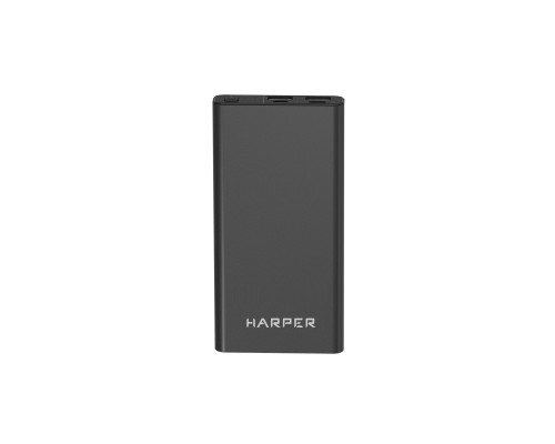 Harper Аккумулятор внешний портативный PB-10031 Black (10 000mAh; Тип батареи Li-Pol; Вход Micro USB/Type-C, 2А; Выход: 5V/1A и 5V/2A; LED индикатор заряда, Корпус: металл)