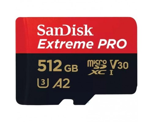 Micro SecureDigital 512GB SanDisk microSDXC Class 10 UHS-I A2 C10 V30 U3 Extreme Pro (SD адаптер) 200MB/s SDSQXCD-512G-GN6MA