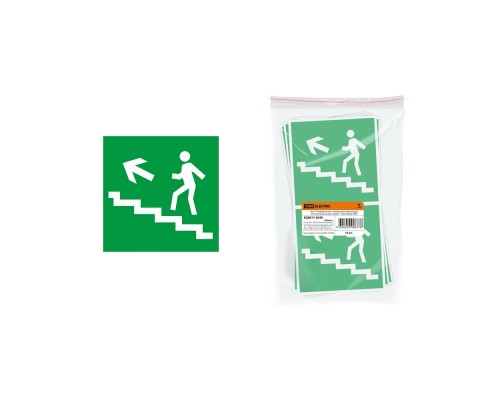 TDM SQ0817-0048 Знак Направление к эвакуационному выходу (по лестнице налево вверх) 150х150мм