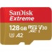 Micro SecureDigital 128GB SanDisk microSDXC Class 10 UHS-I A2 C10 V30 U3 Extreme 190MB/s SDSQXAA-128G-GN6MN
