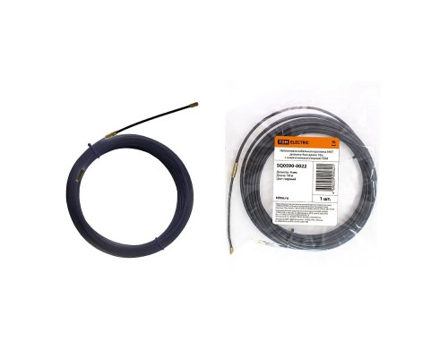 TDM SQ0590-0022 Нейлоновая кабельная протяжка НКП диаметр 4мм длина 10м с наконечниками (черная)