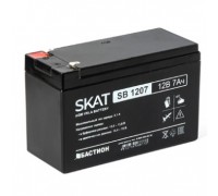 SKAT SB 1207, 12В, 7Ач, максимальный ток заряда 2,1 А (Тип клеммы — F1 нож,гарантия - 18 месяцев) (2533)